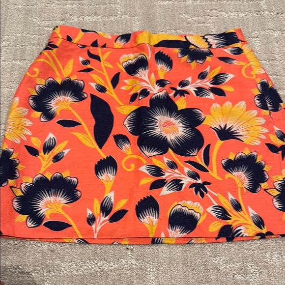 J. Crew Orange Blue Mini Pencil Skirt Resort Wear - Picture 2 of 4